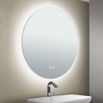 LED Badkamerverwarmde wandspiegel met verlichting FOCUS LED/18W/230V 3000/4200/6000K Ø 45 cm IP44