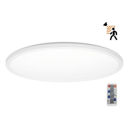 LED Badkamerlamp met bewegings- en schemersensor NIVERA LED/32W/230V IP54 3000/4000/6000K Ø 42 cm wit + afstandsbediening
