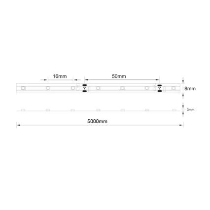 LED-badkamerstrip 5m 8,5W/12V IP44 3000K