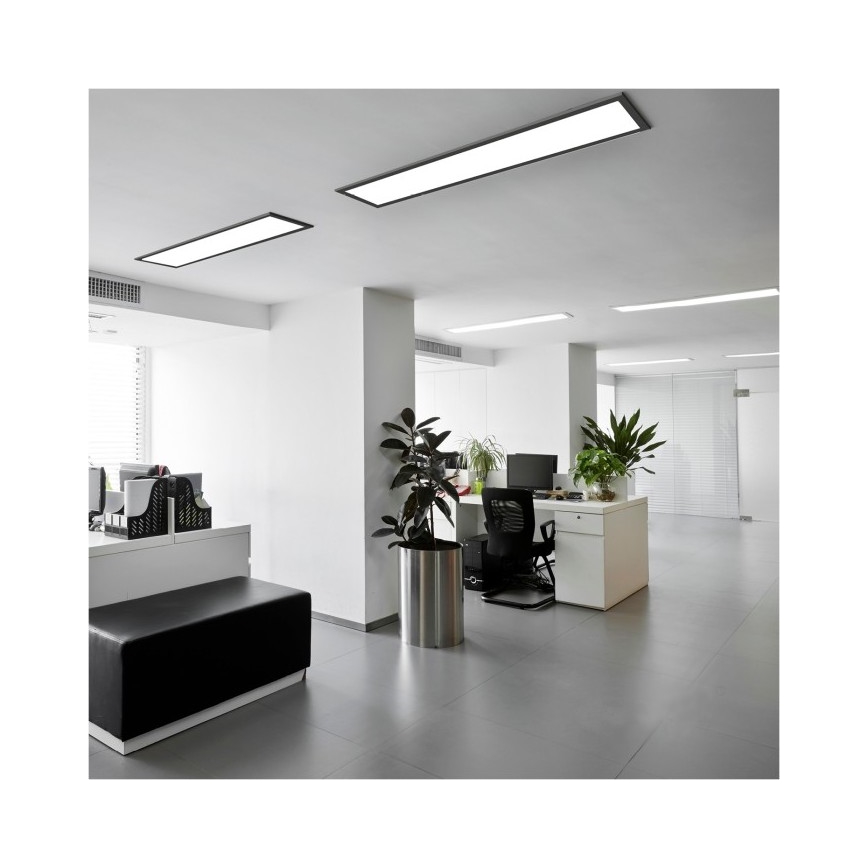 LED Bevestigd Lichtpaneel BRISBANE LED/36W/230V 4000K 29,5x119 cm zwart