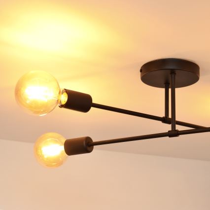 LED Bevestigde Hanglamp CAMBRIDGE 4xE27/8W/230V zwart