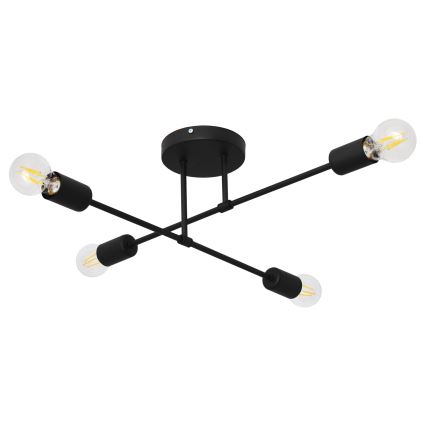 LED Bevestigde Hanglamp CAMBRIDGE 4xE27/8W/230V zwart