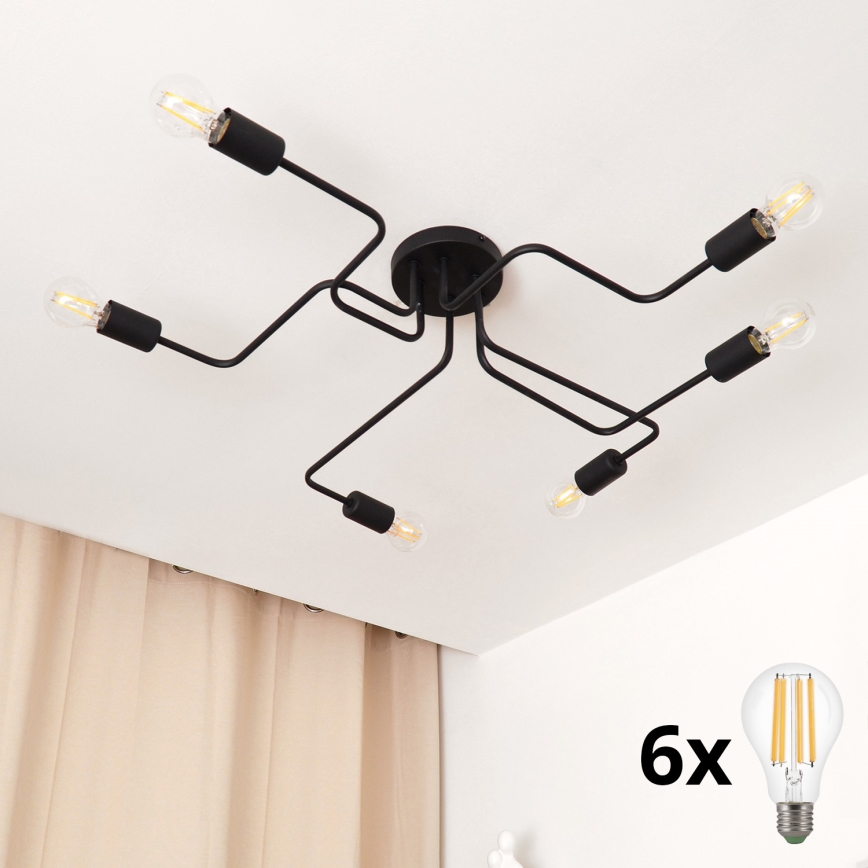 LED Bevestigde Hanglamp TUBE 6xE27/15W/230V