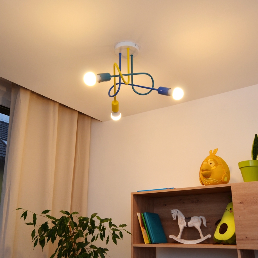 LED Bevestigde hanglamp voor kinderen OXFORD 3xE27/15W/230V
