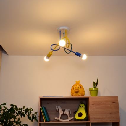 LED Bevestigde hanglamp voor kinderen OXFORD 3xE27/15W/230V