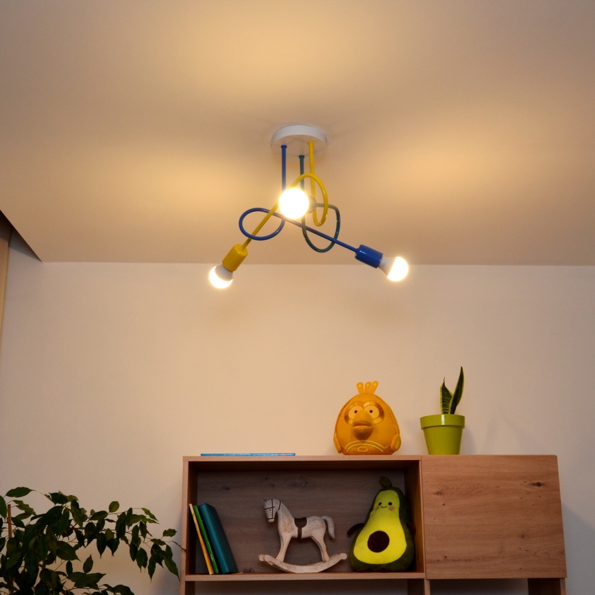 LED Bevestigde hanglamp voor kinderen OXFORD 3xE27/15W/230V