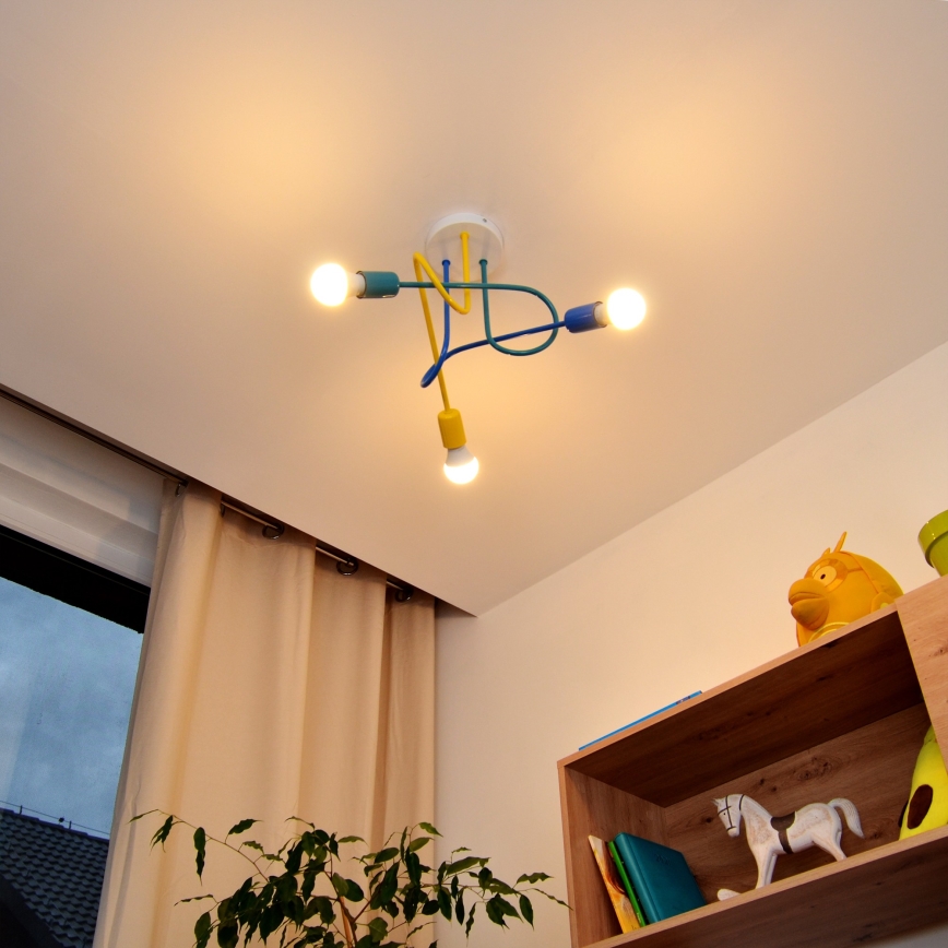 LED Bevestigde hanglamp voor kinderen OXFORD 3xE27/15W/230V