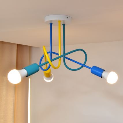 LED Bevestigde hanglamp voor kinderen OXFORD 3xE27/15W/230V