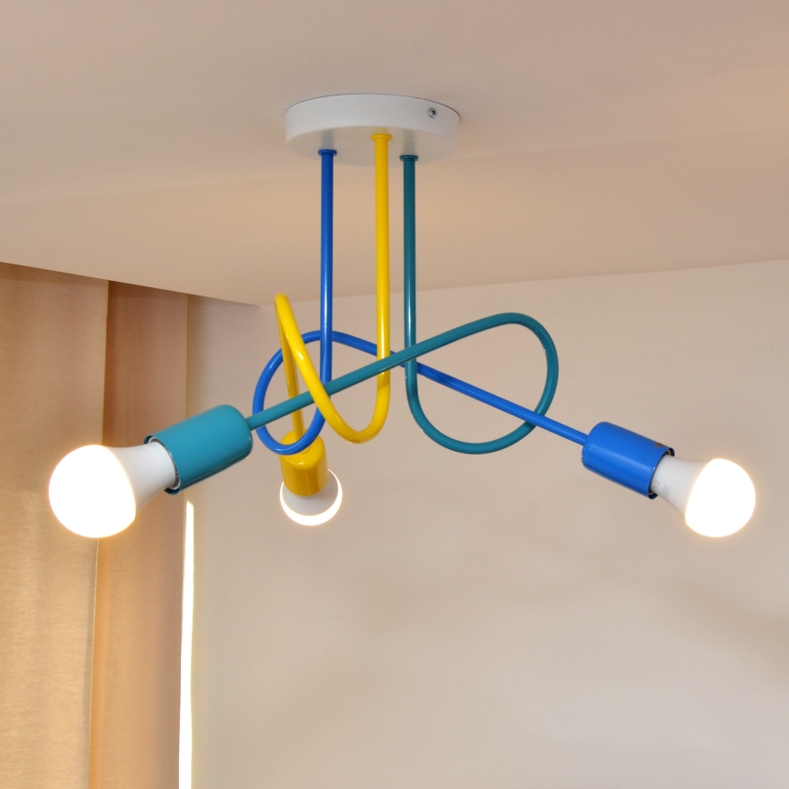 LED Bevestigde hanglamp voor kinderen OXFORD 3xE27/15W/230V