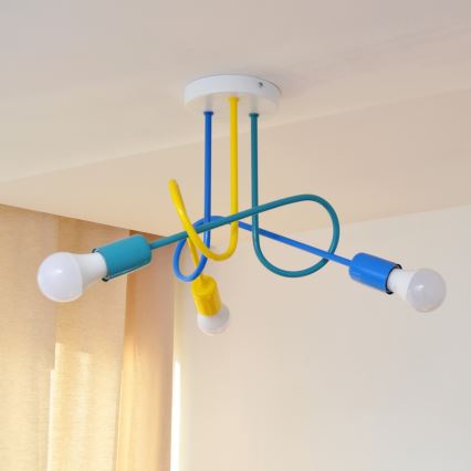 LED Bevestigde hanglamp voor kinderen OXFORD 3xE27/15W/230V