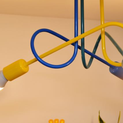 LED Bevestigde hanglamp voor kinderen OXFORD 3xE27/15W/230V