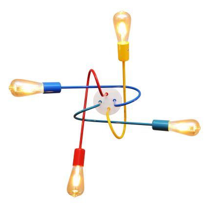 LED Bevestigde Hanglamp voor Kinderen OXFORD 4xE27/10W/230V