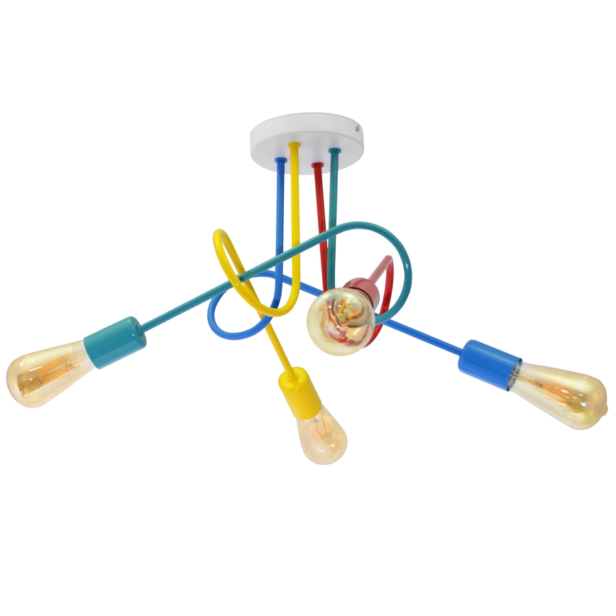 LED Bevestigde Hanglamp voor Kinderen OXFORD 4xE27/10W/230V