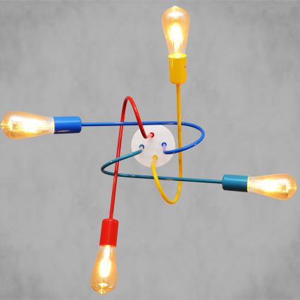 LED Bevestigde Hanglamp voor Kinderen OXFORD 4xE27/10W/230V