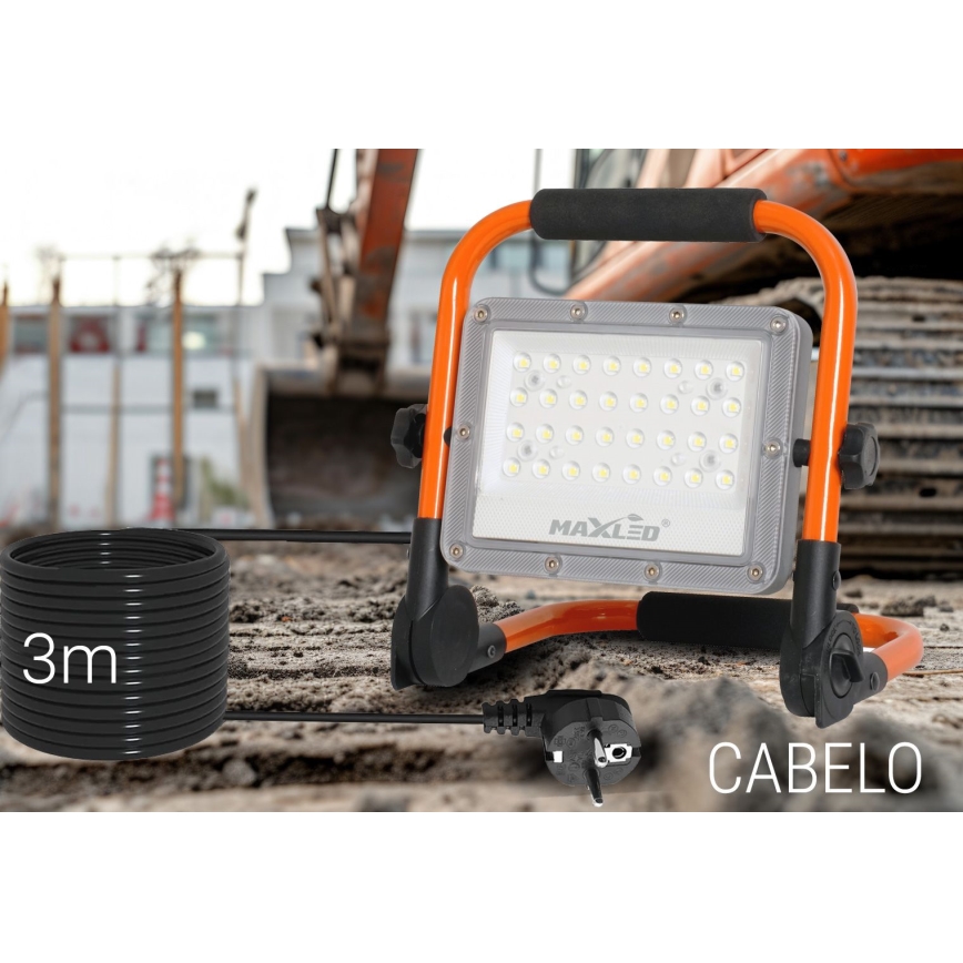 LED Bouwlamp met een standaard LED/50W/230V 5000K IP65 oranje