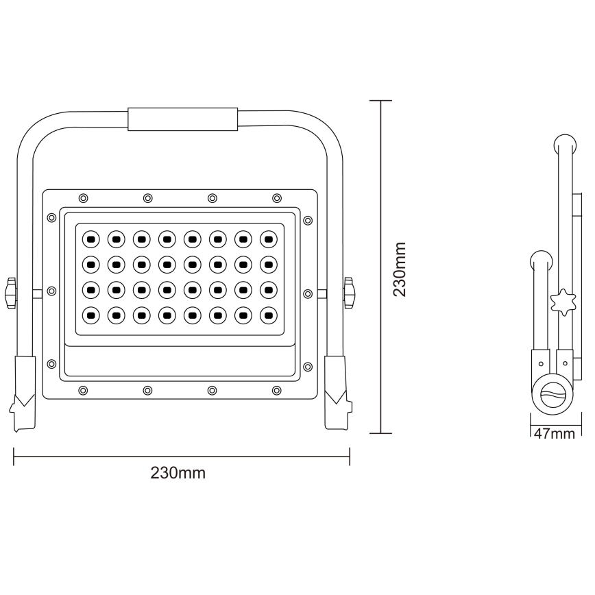 LED Bouwlamp met een standaard LED/50W/230V 5000K IP65 oranje