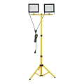 LED Bouwlamp met een standaard TIGRA 2xLED/100W/230V 4000K IP54 zwart/geel