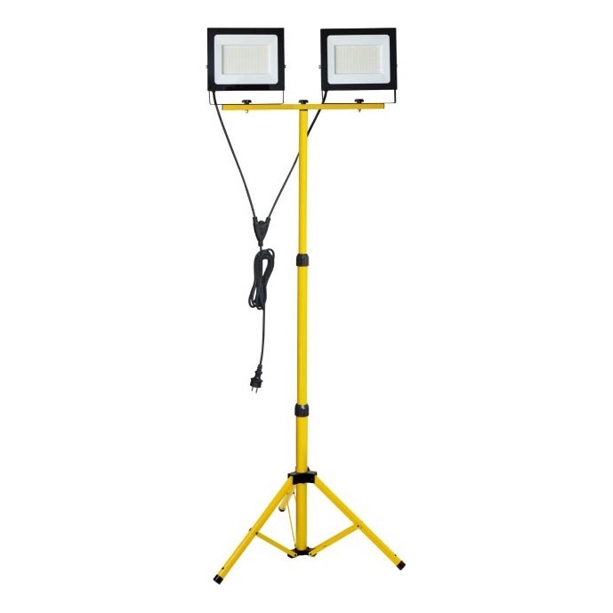 LED Bouwlamp met een standaard TIGRA 2xLED/100W/230V 4000K IP54 zwart/geel