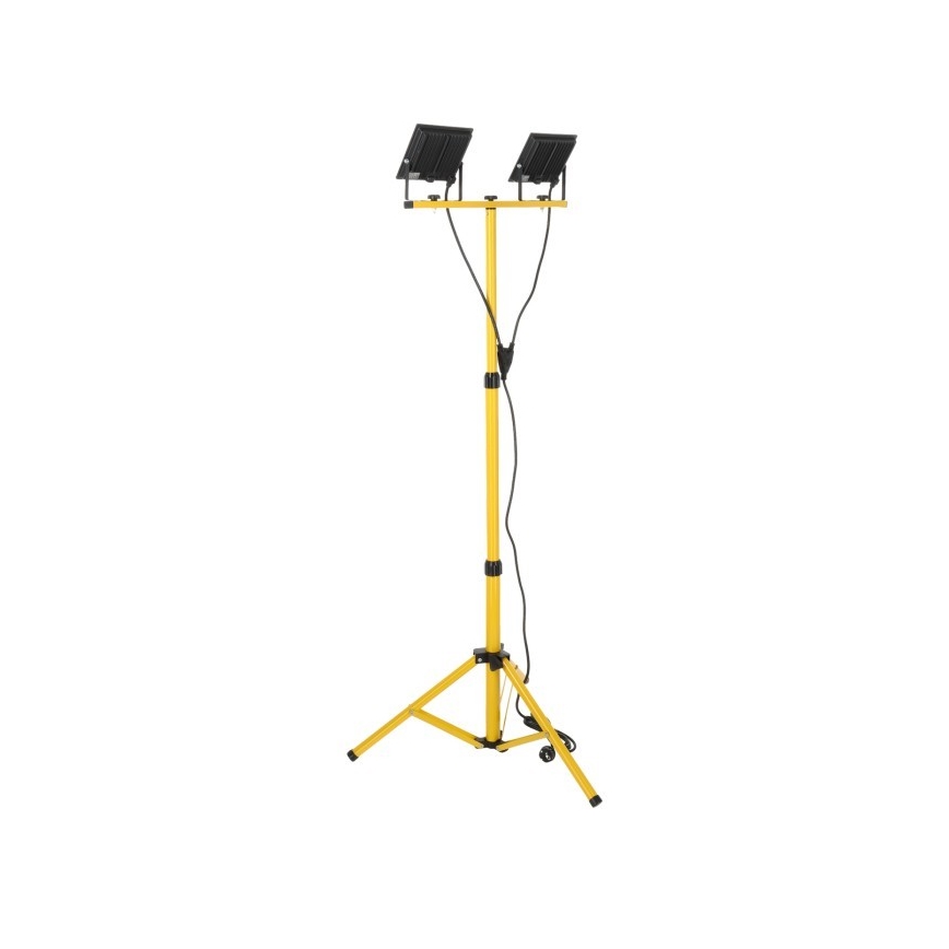LED Bouwlamp met een standaard TIGRA 2xLED/50W/230V 4000K IP54 zwart/geel