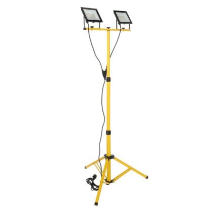 LED Bouwlamp met een standaard TIGRA 2xLED/50W/230V 4000K IP54 zwart/geel