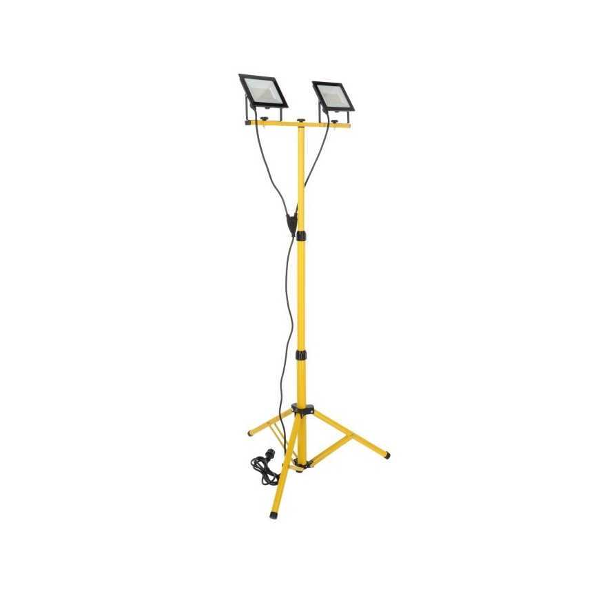LED Bouwlamp met een standaard TIGRA 2xLED/50W/230V 4000K IP54 zwart/geel