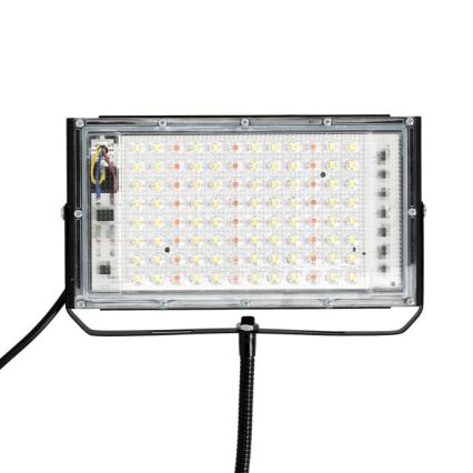 LED Bouwlamp met een standaard voor het kweken van planten FIRON LED/45W/230V IP54 zwart