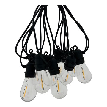 LED buiten decoratief lichtsnoer 10xLED/0,36W/230V 8 m IP44 zwart