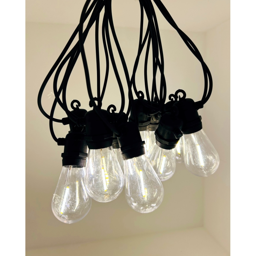 LED buiten decoratief lichtsnoer 10xLED/0,36W/230V 8 m IP44 zwart