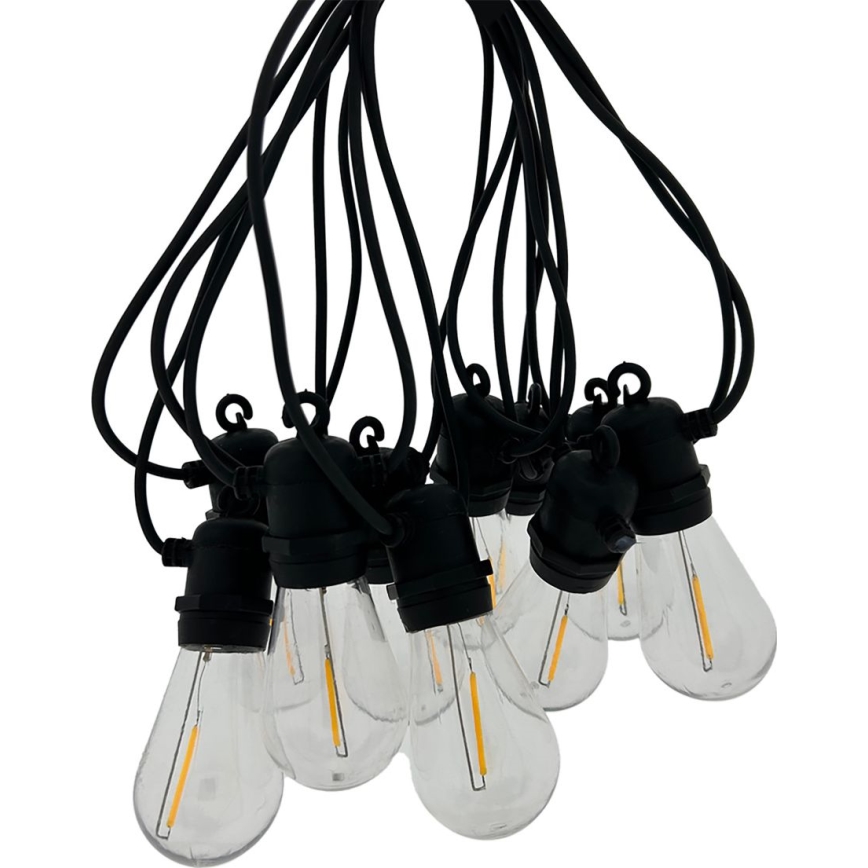 LED buiten decoratief lichtsnoer 10xLED/0,36W/230V 8 m IP44 zwart