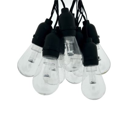 LED buiten decoratieve lichtslinger 10xLED/0,15W/230V 3,8 m IP44 zwart