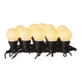 LED buiten decoratieve lichtslinger 10xLED/10m IP44 wit