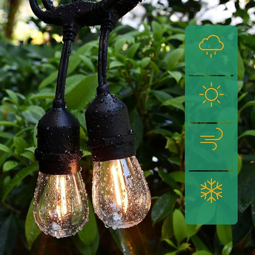 LED buiten decoratieve lichtsnoer 10xE27/1W/230V 6,44 m IP44 zwart