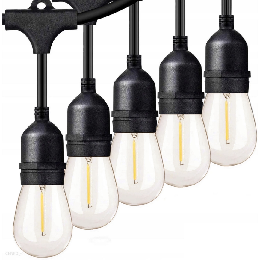 LED buiten decoratieve lichtsnoer 10xE27/1W/230V 6,44 m IP44 zwart