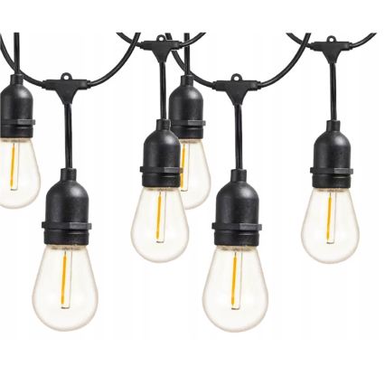 LED buiten decoratieve lichtsnoer 10xE27/1W/230V 6,44 m IP44 zwart