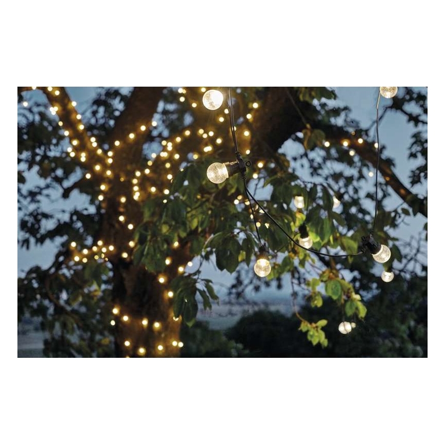 LED buiten decoratieve lichtsnoer 10xLED/10m IP44 transparant
