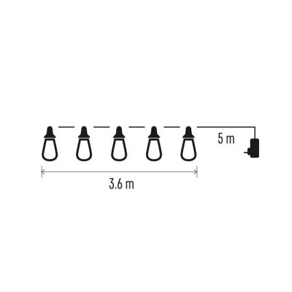 LED buiten decoratieve lichtsnoer 16xLED 8,6m IP44 koud wit