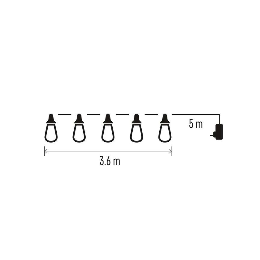 LED buiten decoratieve lichtsnoer 16xLED 8,6m IP44 koud wit