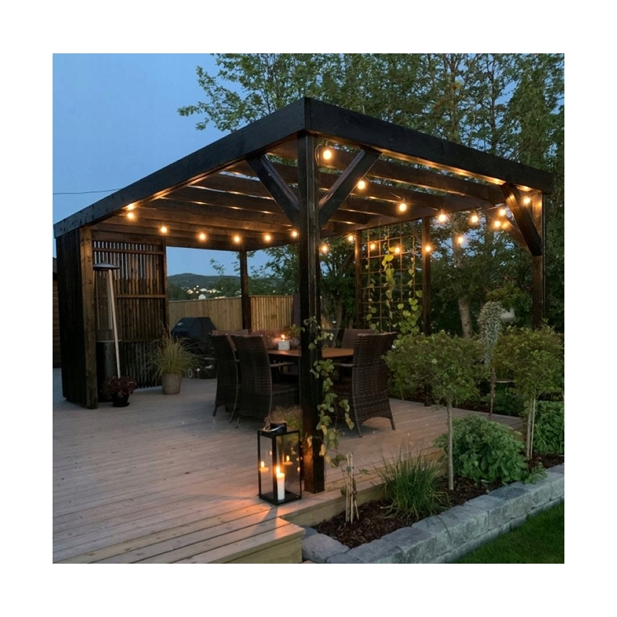 LED buiten decoratieve lichtsnoer 20xE27/1W/230V 20,94 m IP44 zwart