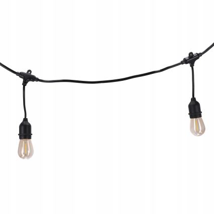 LED buiten decoratieve lichtsnoer 20xE27/1W/230V 20,94 m IP44 zwart