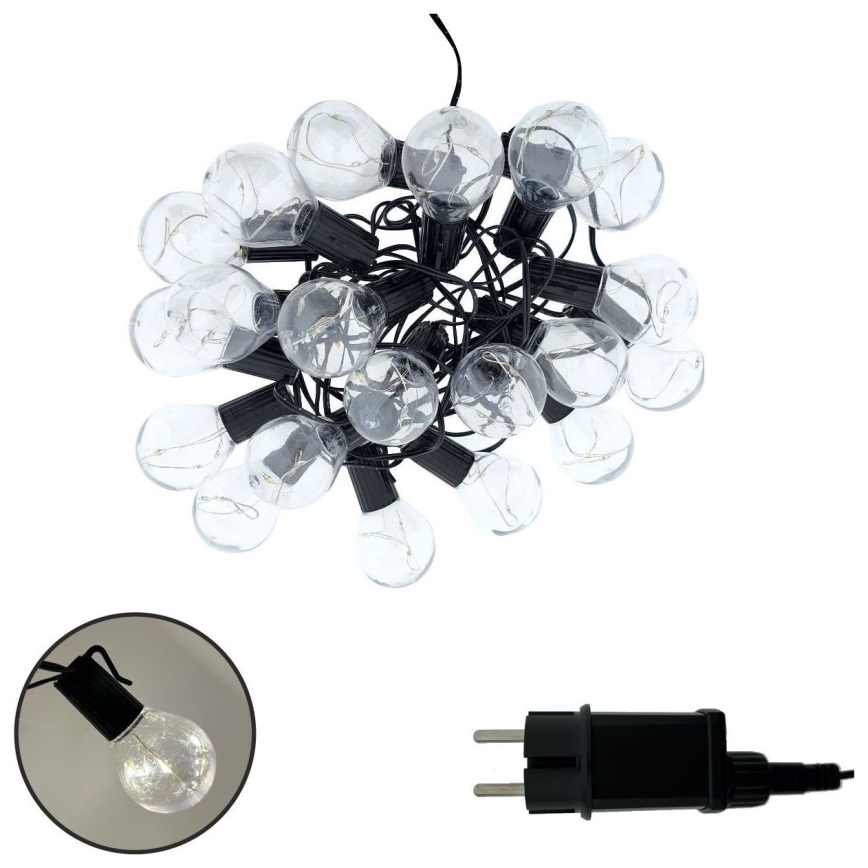LED buiten decoratieve lichtsnoer 20xLED/0,075W/230V 5,8 m IP44 zwart