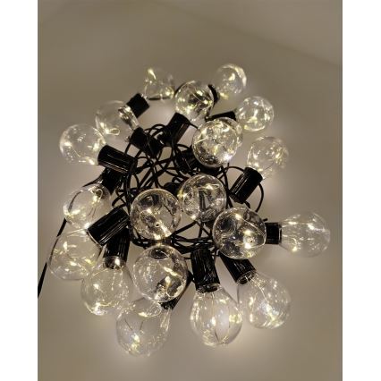 LED buiten decoratieve lichtsnoer 20xLED/0,075W/230V 5,8 m IP44 zwart