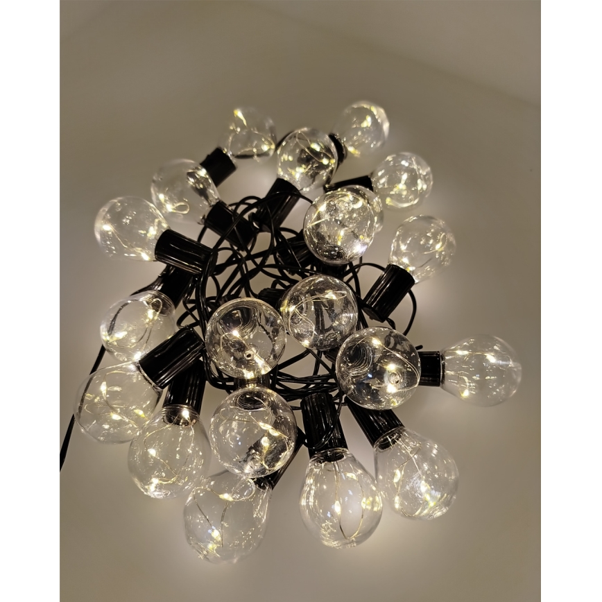 LED buiten decoratieve lichtsnoer 20xLED/0,075W/230V 5,8 m IP44 zwart