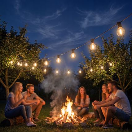 LED buiten decoratieve lichtsnoer 36xE12/1W/230V 22,35 m IP65 zwart