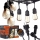 LED buiten decoratieve lichtsnoer met 30 E27-fittingen, 1 W per lamp, 230 V, 16,44 m, IP44, zwart