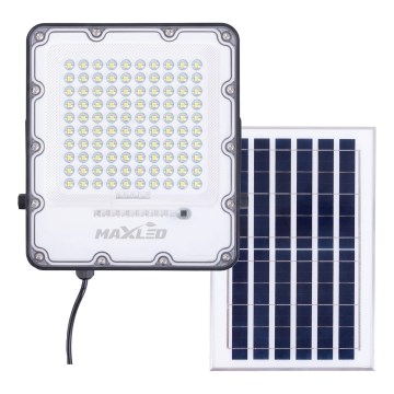 LED Buiten dimbaar zonne- Schijnwerper LED/100W/3,2V 4500K IP65 zwart + afstandsbediening