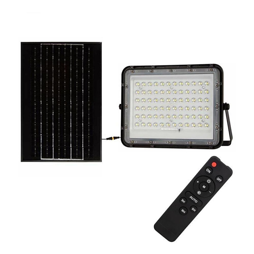 LED Buiten dimbaar zonne- Schijnwerper LED/15W/3,2V IP65 4000K 12000 mAh zwart + afstandsbediening