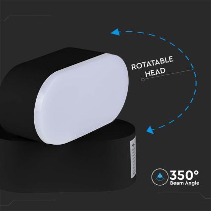 LED Buiten flexibel wandlamp LED/5W/230V 3000K IP65 zwart