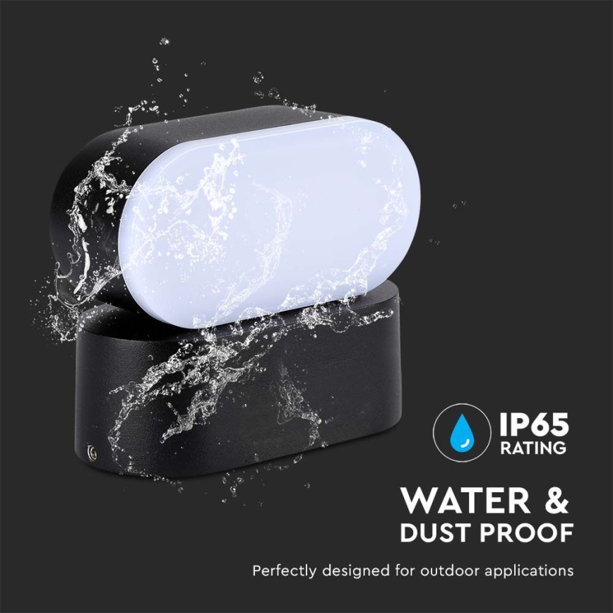 LED Buiten flexibel wandlamp LED/5W/230V 3000K IP65 zwart