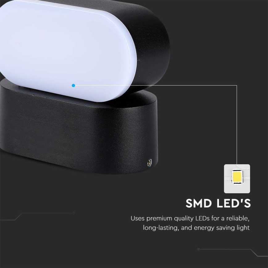 LED Buiten flexibel wandlamp LED/5W/230V 3000K IP65 zwart