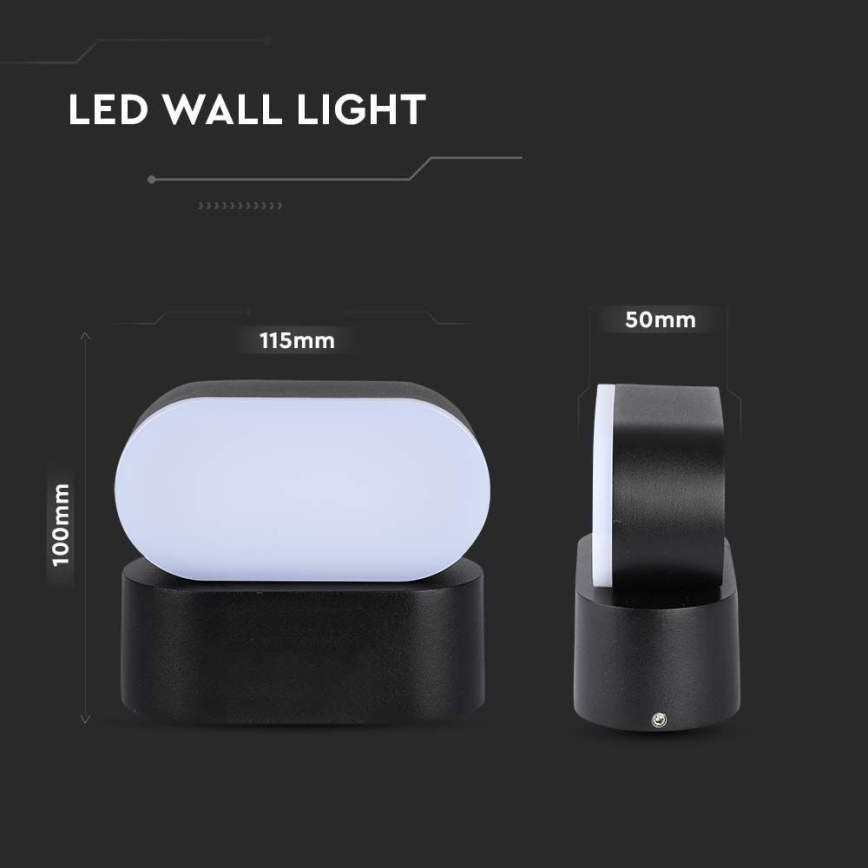 LED Buiten flexibel wandlamp LED/5W/230V 3000K IP65 zwart